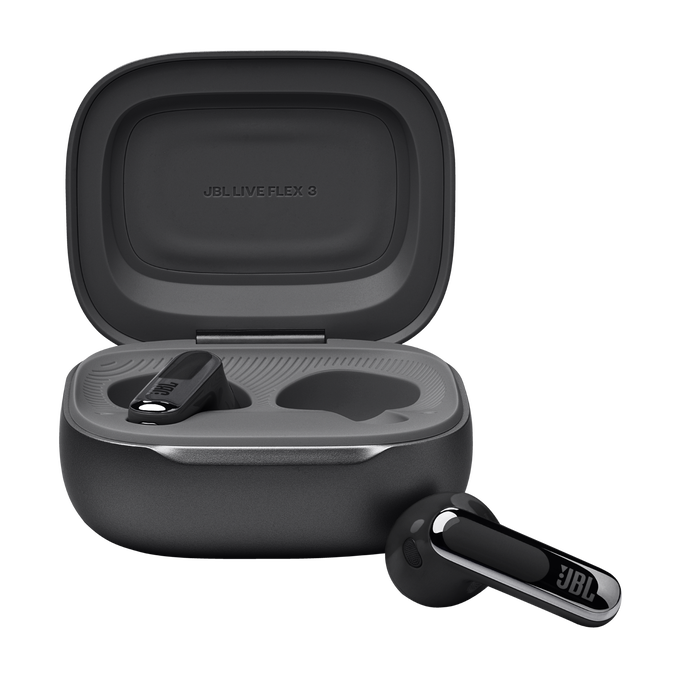 JBL Live Flex 3 - Black - True wireless noise-cancelling open-stick earbuds - Front image number null